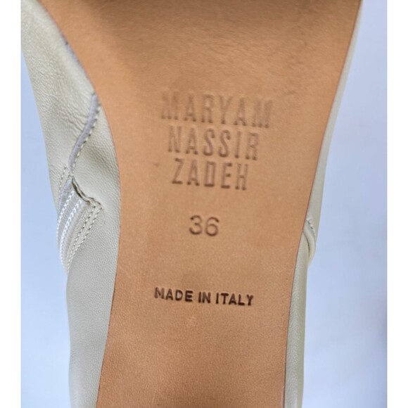 NIB Maryam Nassir Zadeh Venus Boots Leather Women's EU 36 Fawn Kick Heel ITALY - Picture 8 of 12